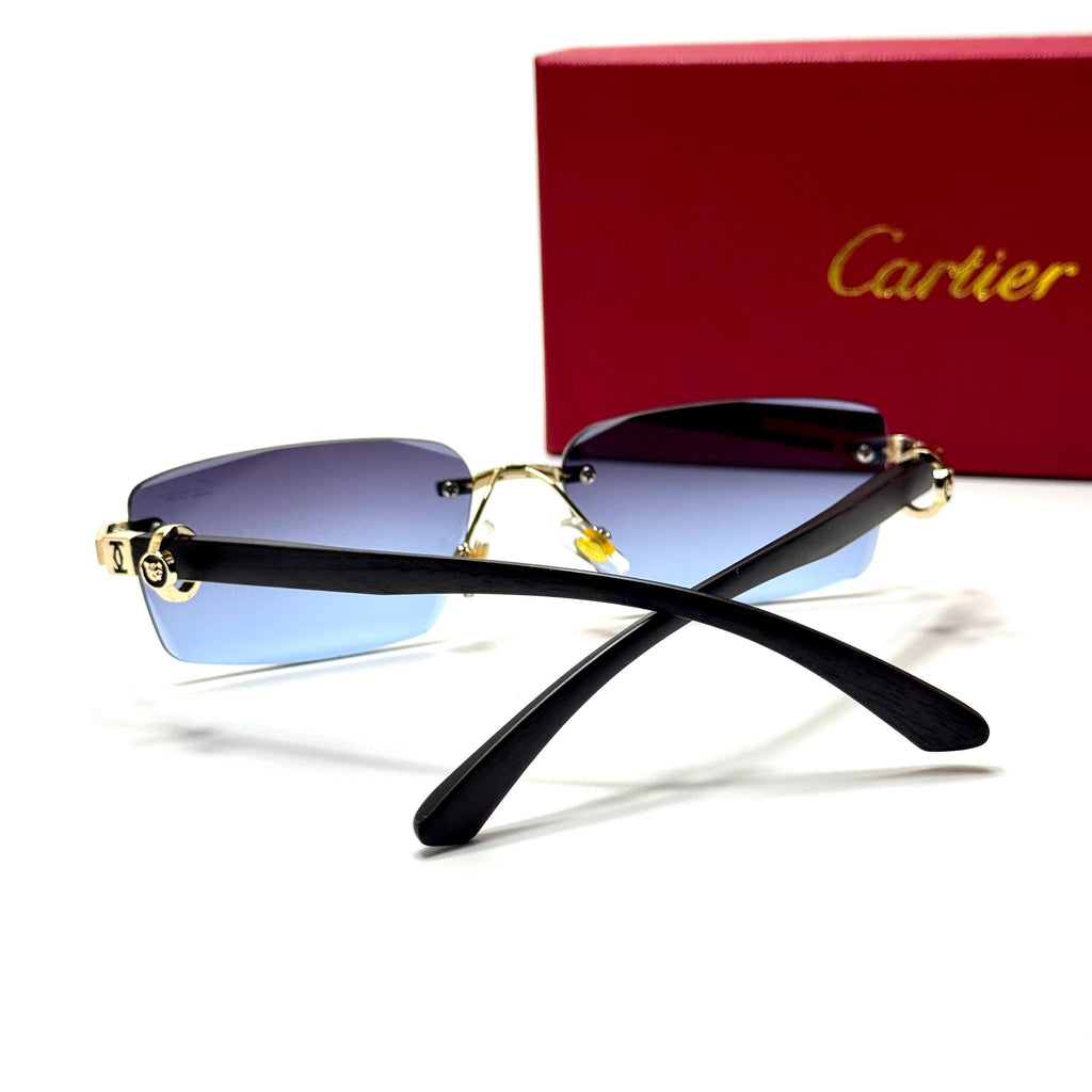 Cartier Rimless CT0432S – Gold Blue Gradient