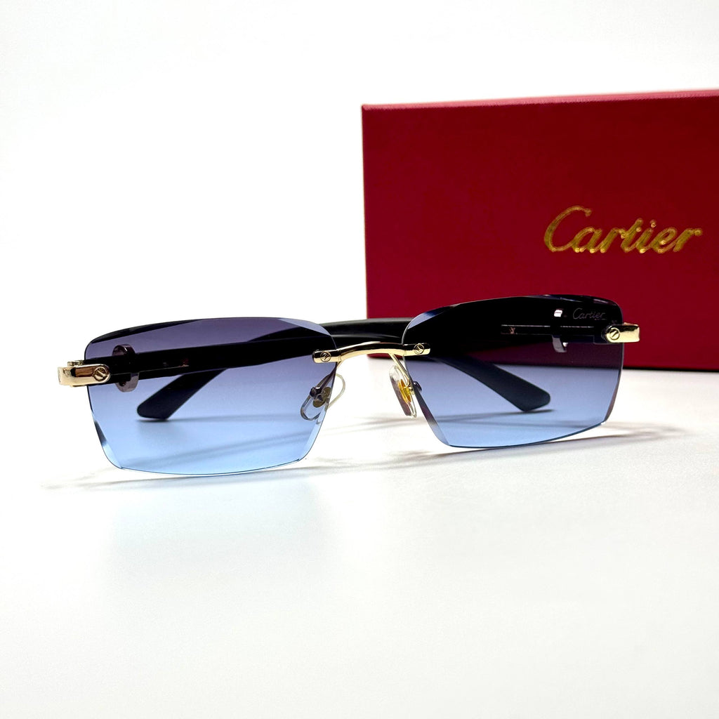 Cartier Rimless CT0432S – Gold Blue Gradient