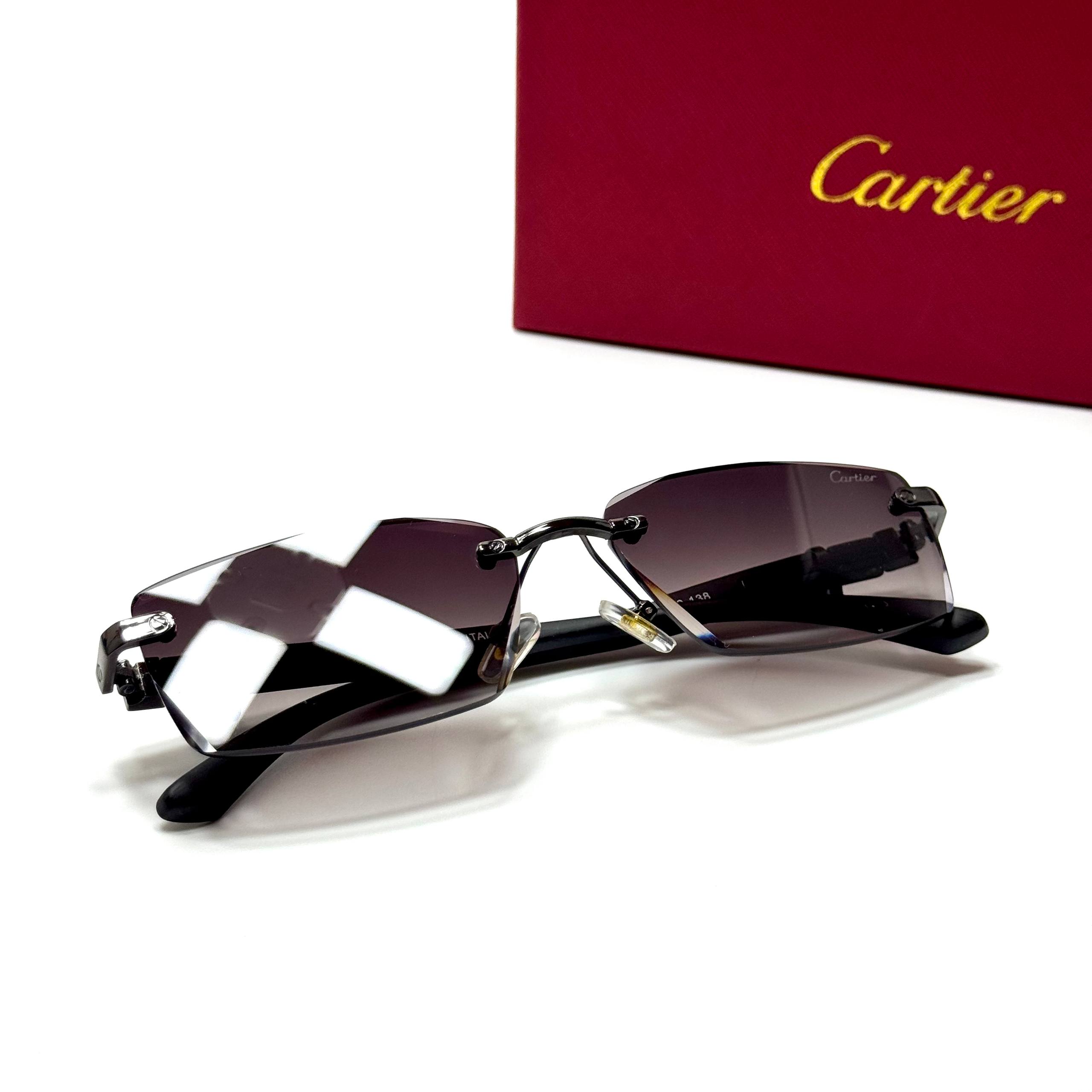 Cartier Rimless Rectangular CT0437S – Violet Gradient