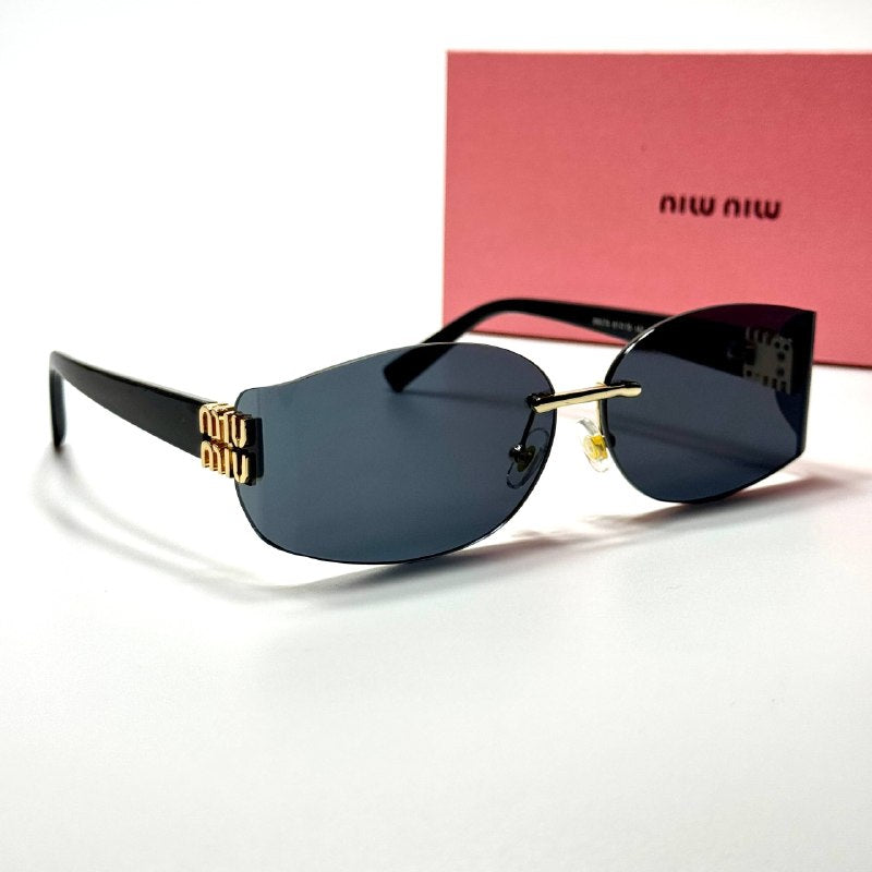Miu Miu Rimless Rectangular SMU 04ZS – Black