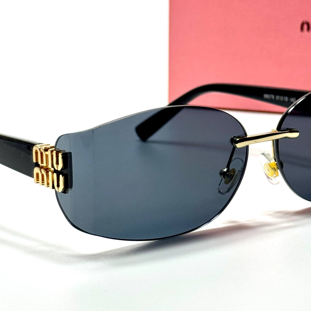 Miu Miu Rimless Rectangular SMU 04ZS – Black