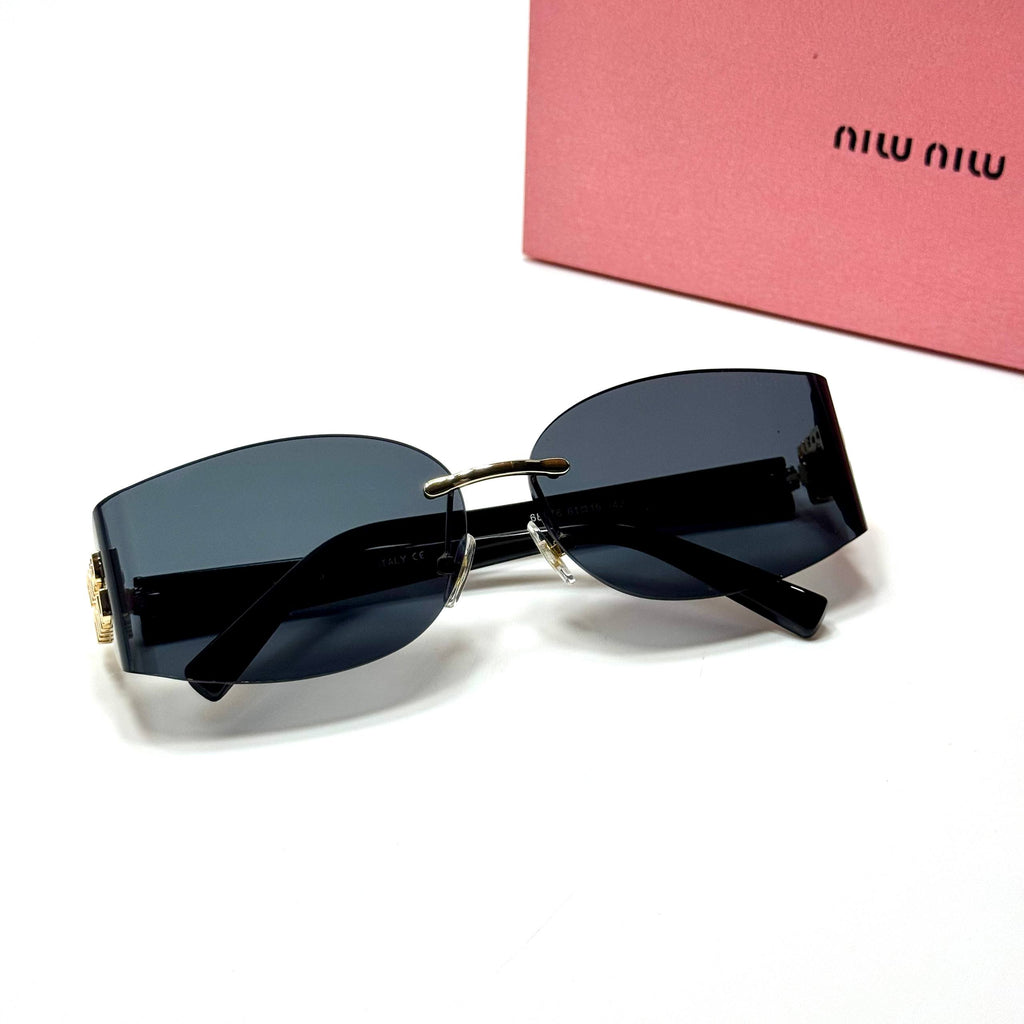 Miu Miu Rimless Rectangular SMU 04ZS – Black