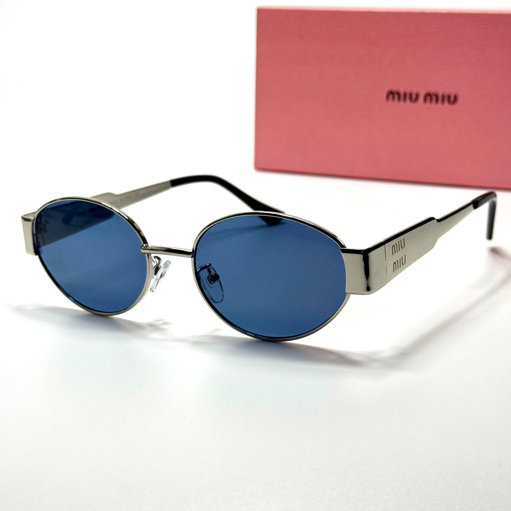 Miu Miu Oval MU 54YS – Silver Blue
