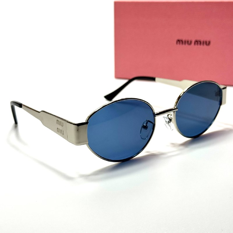 Miu Miu Oval MU 54YS – Silver Blue