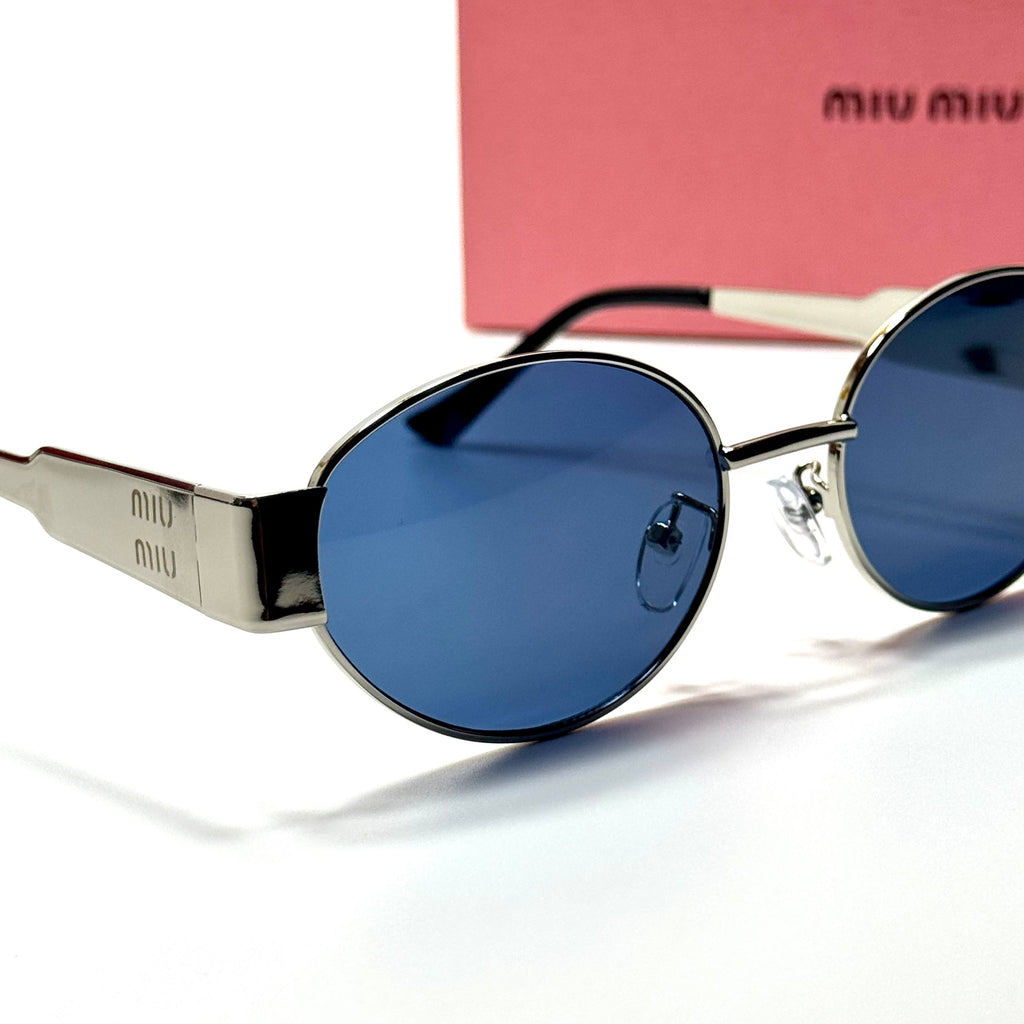 Miu Miu Oval MU 54YS – Silver Blue