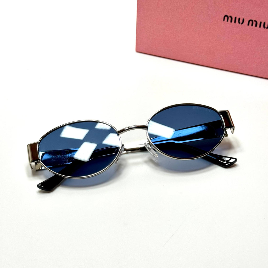 Miu Miu Oval MU 54YS – Silver Blue