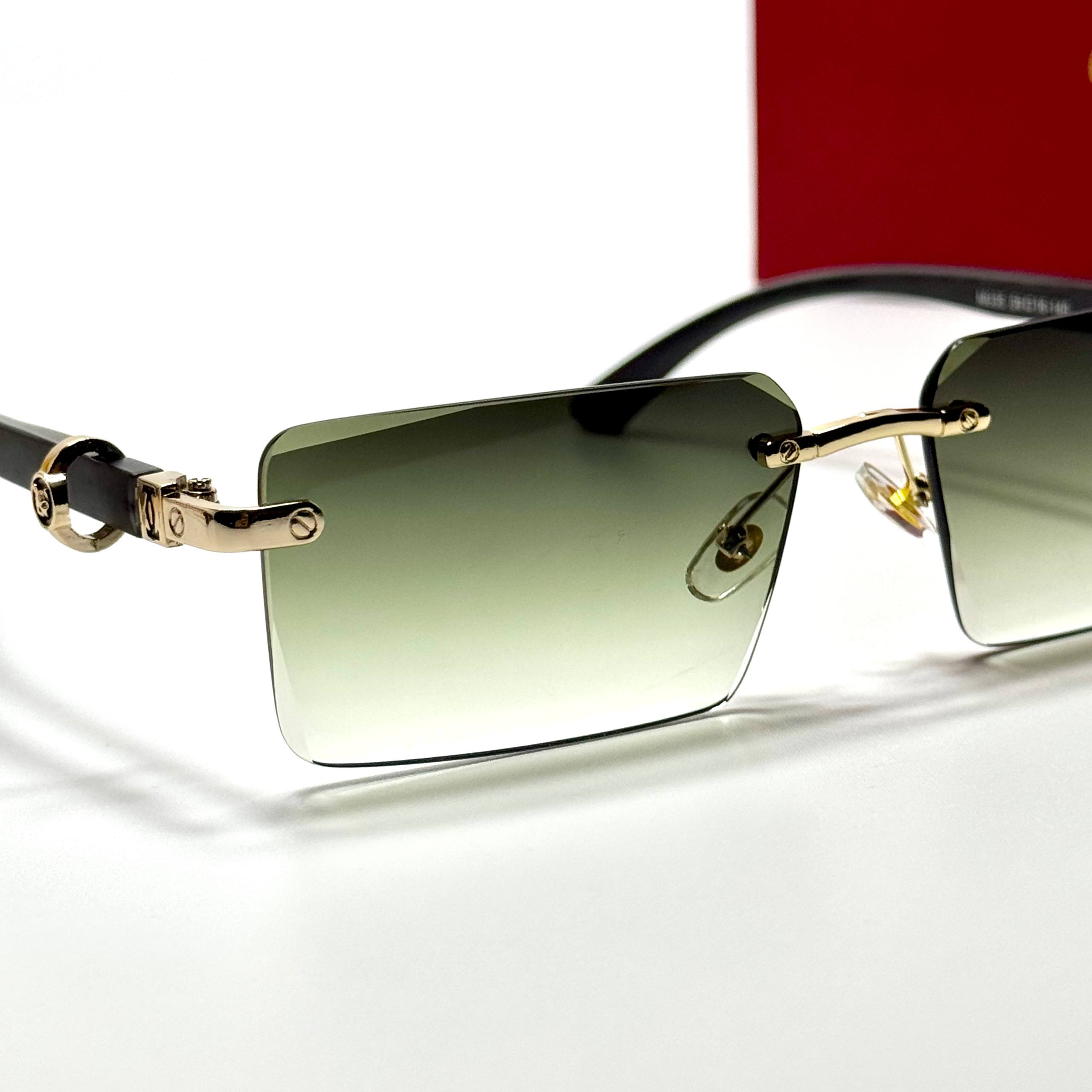 Cartier Rimless Rectangular CT0446S – Gold Green Gradient