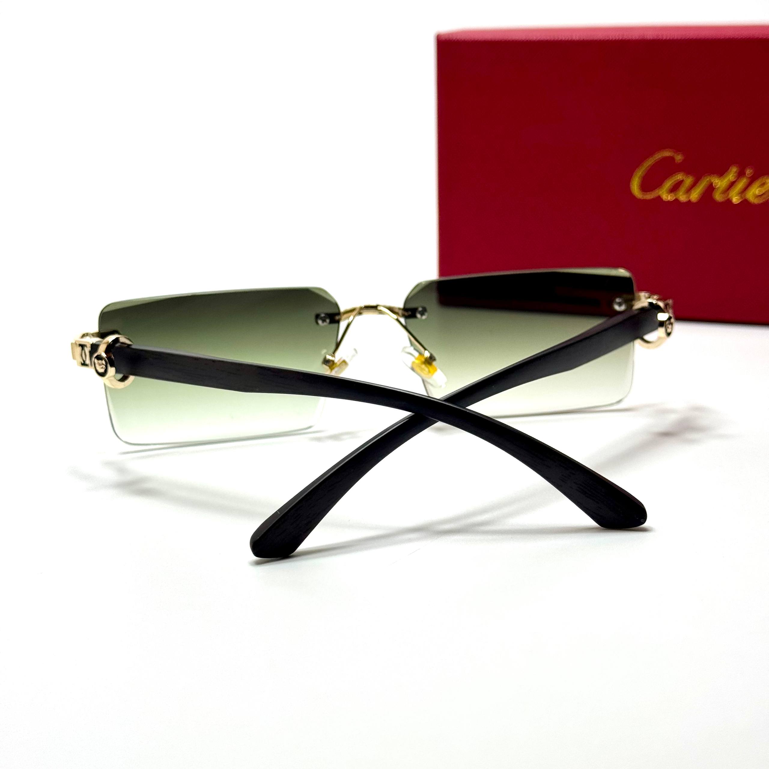 Cartier Rimless Rectangular CT0446S – Gold Green Gradient