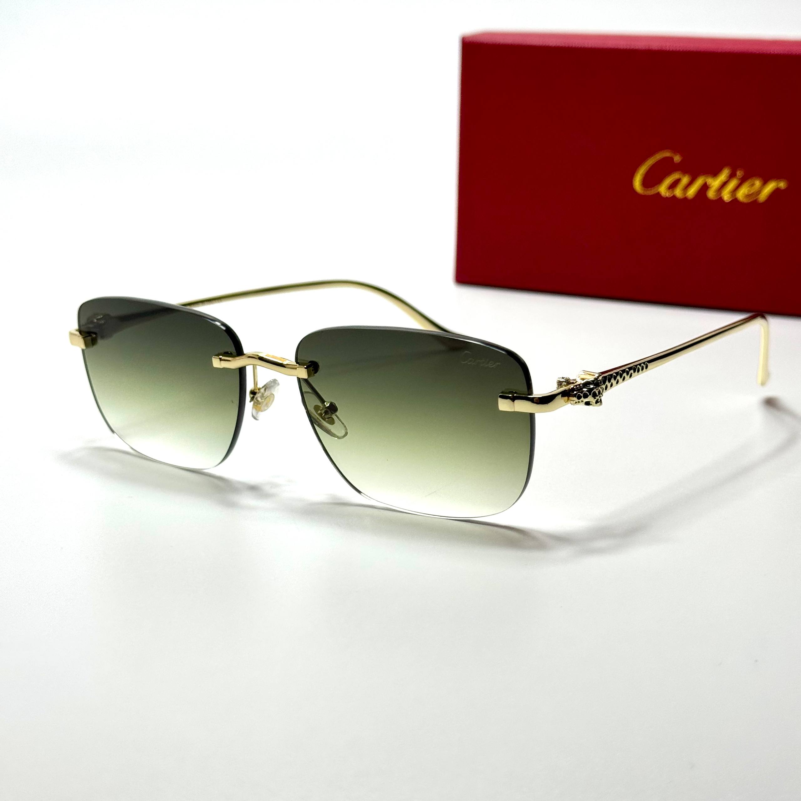 Cartier Rimless Square CT0386S – Gold Green Gradient