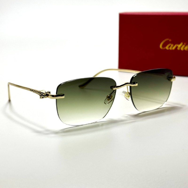 Cartier Rimless Square CT0386S – Gold Green Gradient