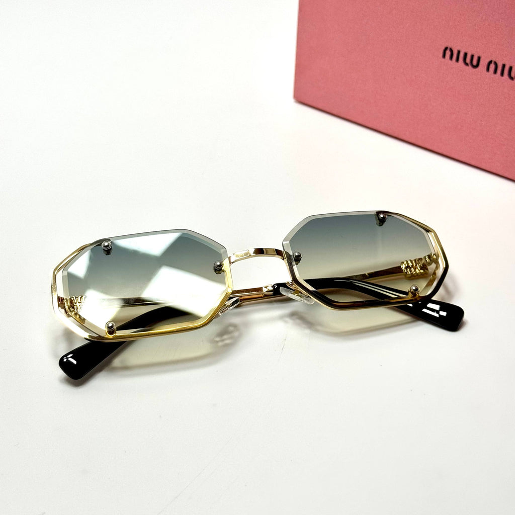 Miu Miu Geometric SMU56Z – Gold Gradient