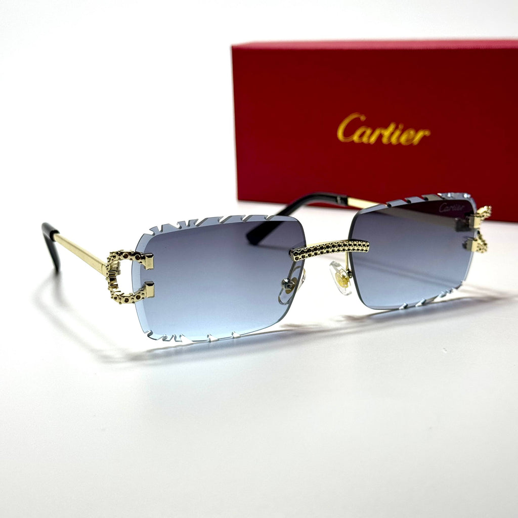 Cartier Rimless CT0518S – Gold Blue Gradient