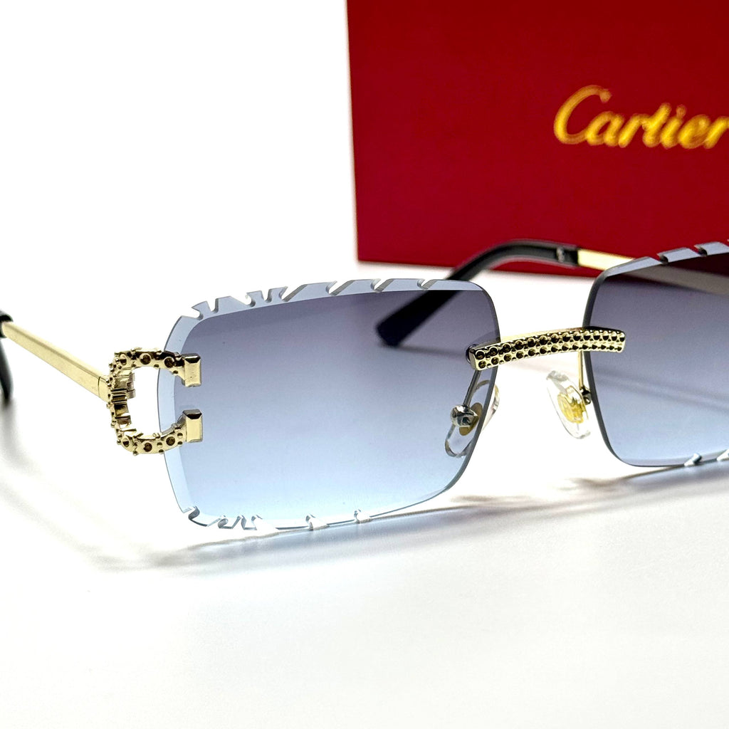 Cartier Rimless CT0518S – Gold Blue Gradient