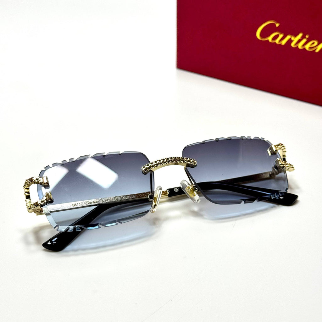 Cartier Rimless CT0518S – Gold Blue Gradient
