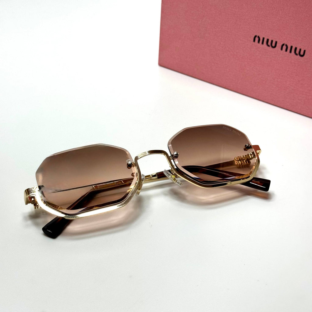 Miu Miu Geometric SMU52W – Gold Pink Gradient
