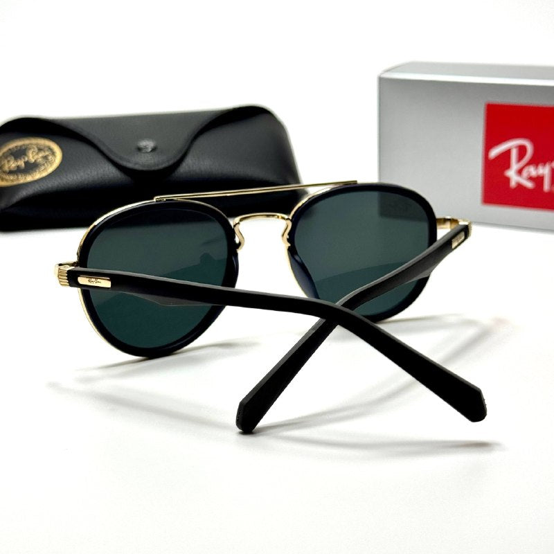 Ray-Ban Round Aviator RB3857 – Black Gold Green