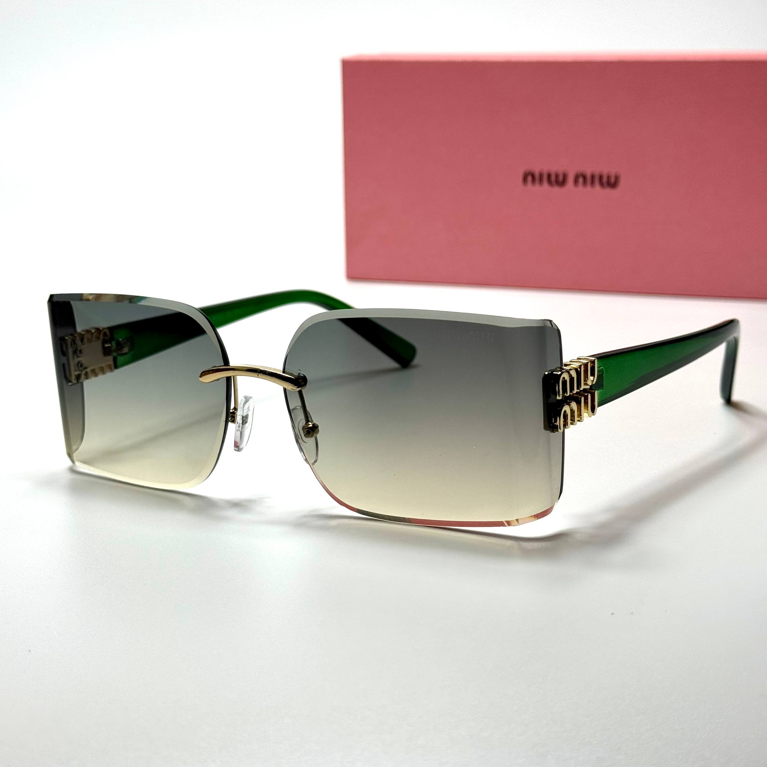 Miu Miu Rimless Rectangular MU09YS – Green Gradient