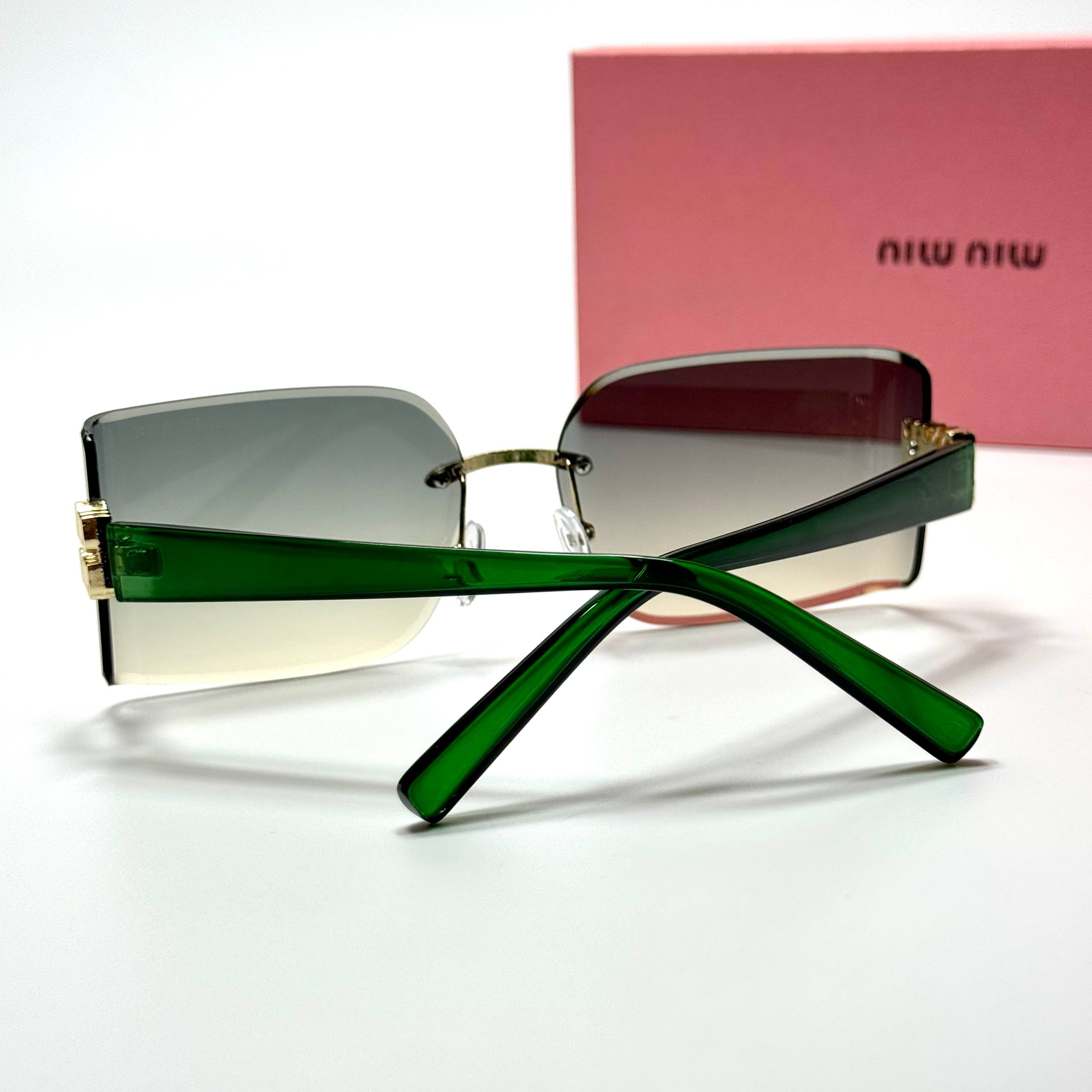 Miu Miu Rimless Rectangular MU09YS – Green Gradient