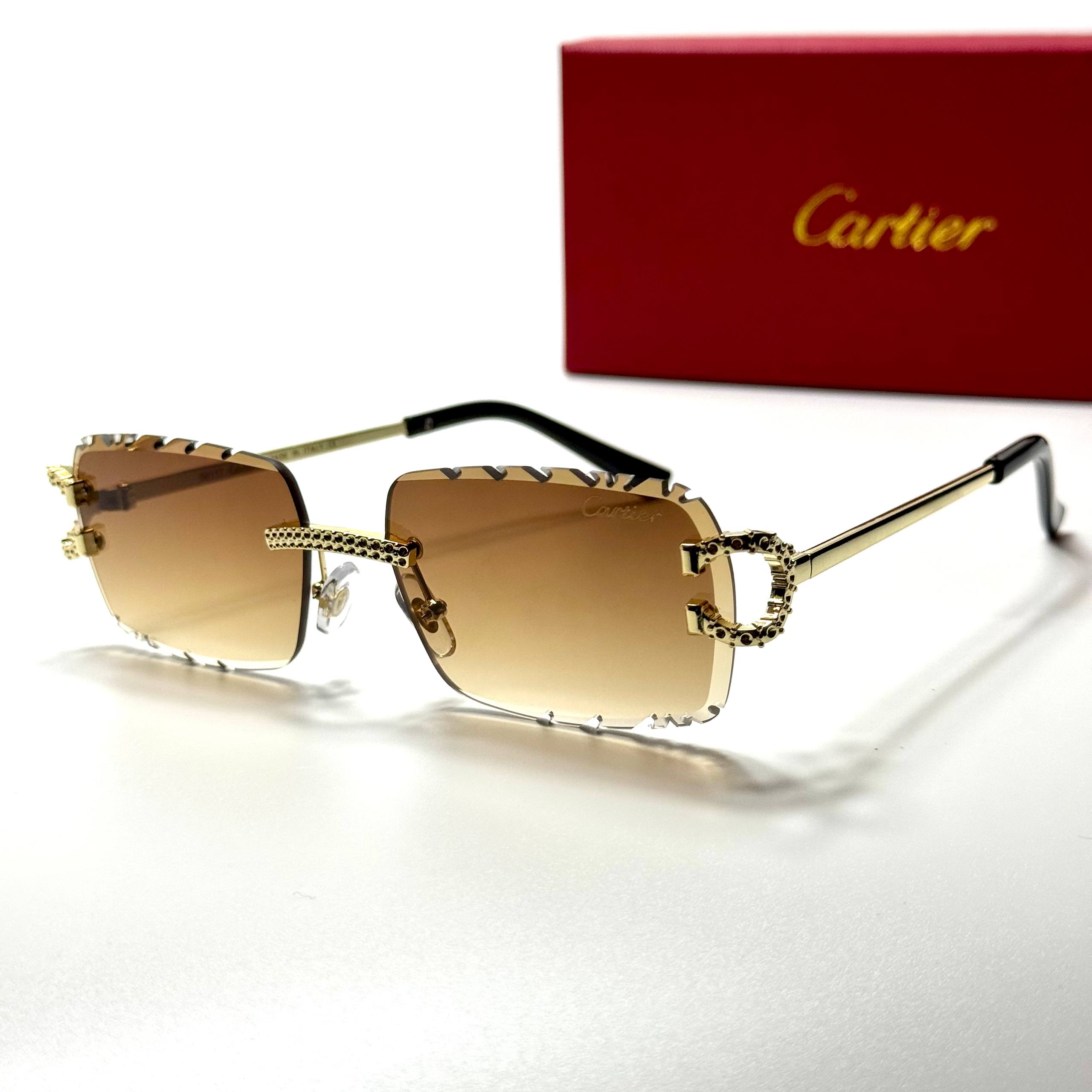 Cartier Rimless Square CT0471S – Gold Brown Gradient