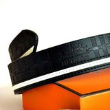 Hermès H Buckle Belt – Black / White / Gold