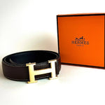 Hermès H Constance Belt – Dark Brown / Gold
