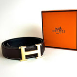 Hermès H Constance Belt – Dark Brown / Gold