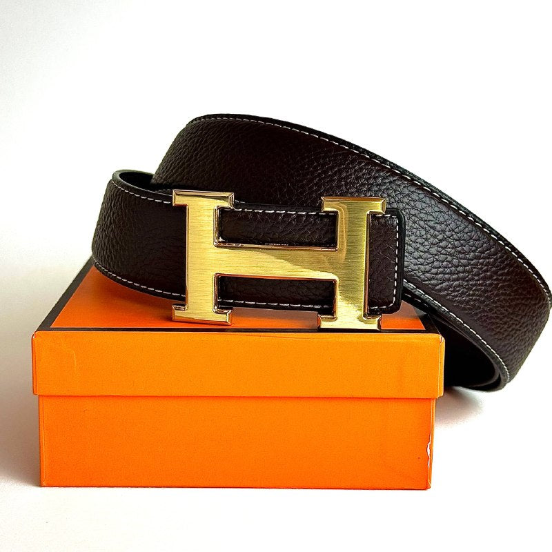 Hermès H Constance Belt – Dark Brown / Gold