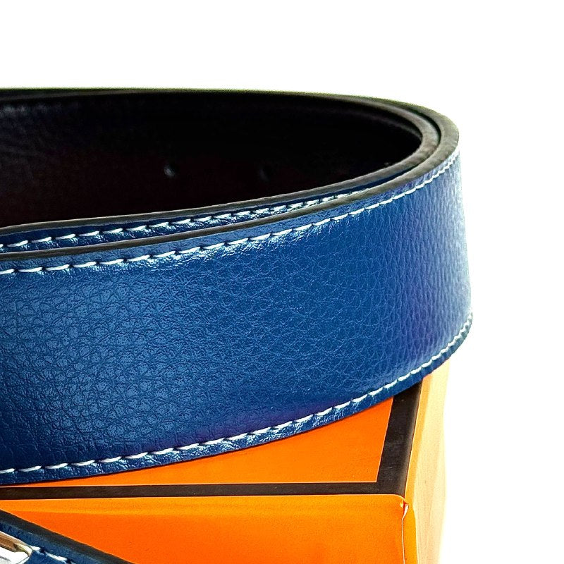 Hermès H Constance Belt – Navy Blue / Silver