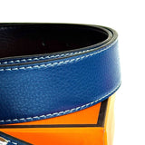 Hermès H Constance Belt – Navy Blue / Silver