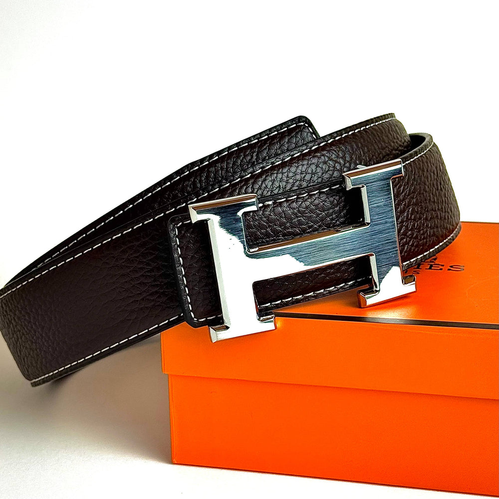 Hermès H Buckle Belt – Dark Brown / Silver