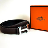 Hermès H Buckle Belt – Dark Brown / Silver