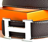 Hermès H Buckle Belt – Dark Brown / Silver