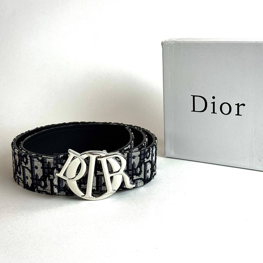 Dior CD Buckle Oblique Belt – Black / Silver