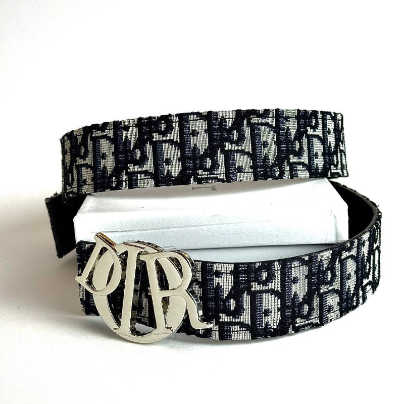Dior CD Buckle Oblique Belt – Black / Silver