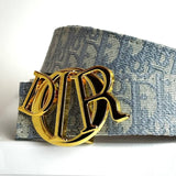 Dior CD Buckle Oblique Belt – Grey Gold