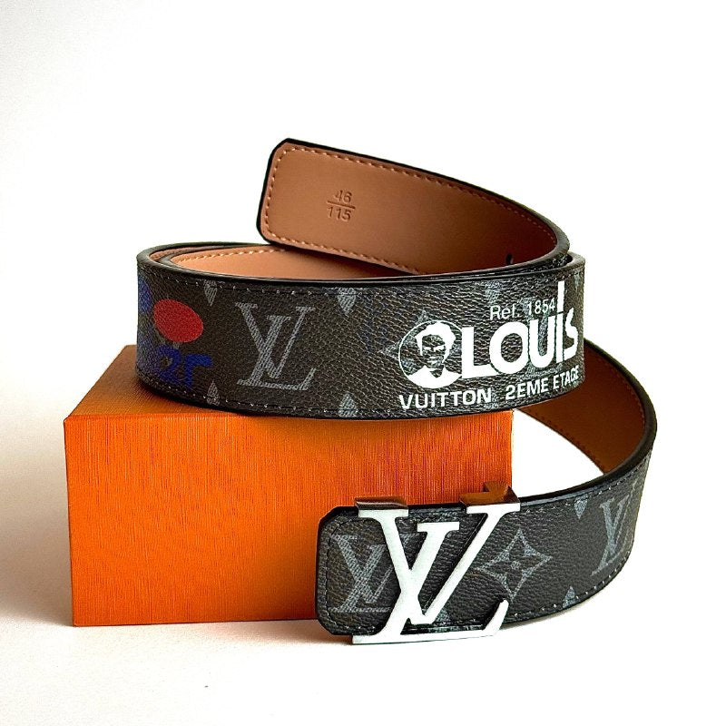 LV Initiales Belt – Silver Eclipse