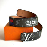 LV Initiales Belt – Silver Eclipse