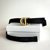 Dior CD Buckle Belt – Black / Gold (For Her)