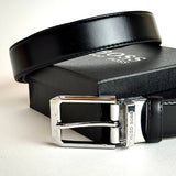 Hugo Boss Reversible Belt – Silver Dark Brown