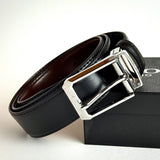 Hugo Boss Reversible Belt – Silver Dark Brown