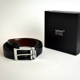 Montblanc Reversible Belt – Silver Dark Brown