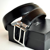 Montblanc Reversible Belt – Silver Dark Brown