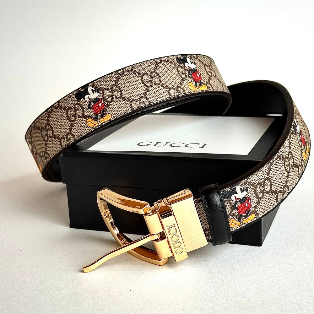 Gucci x Disney Mickey Mouse Belt – Beige / Gold