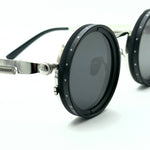 Adjustable Rotating Trendy Sunglasses - Silver Black