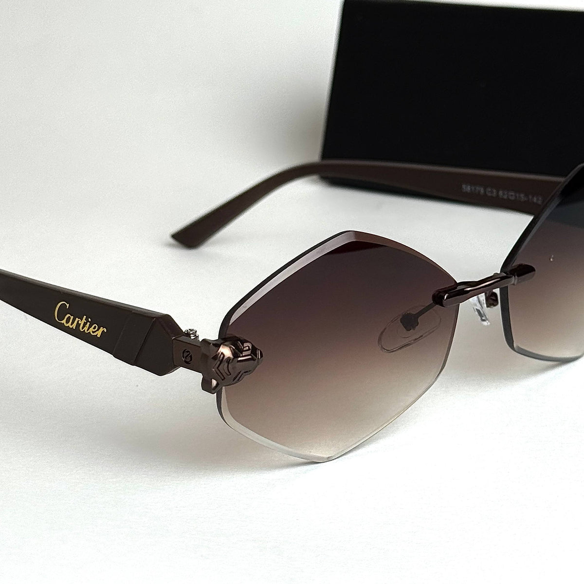 Cartier Rimless Prestige – Dark Brown Gradient