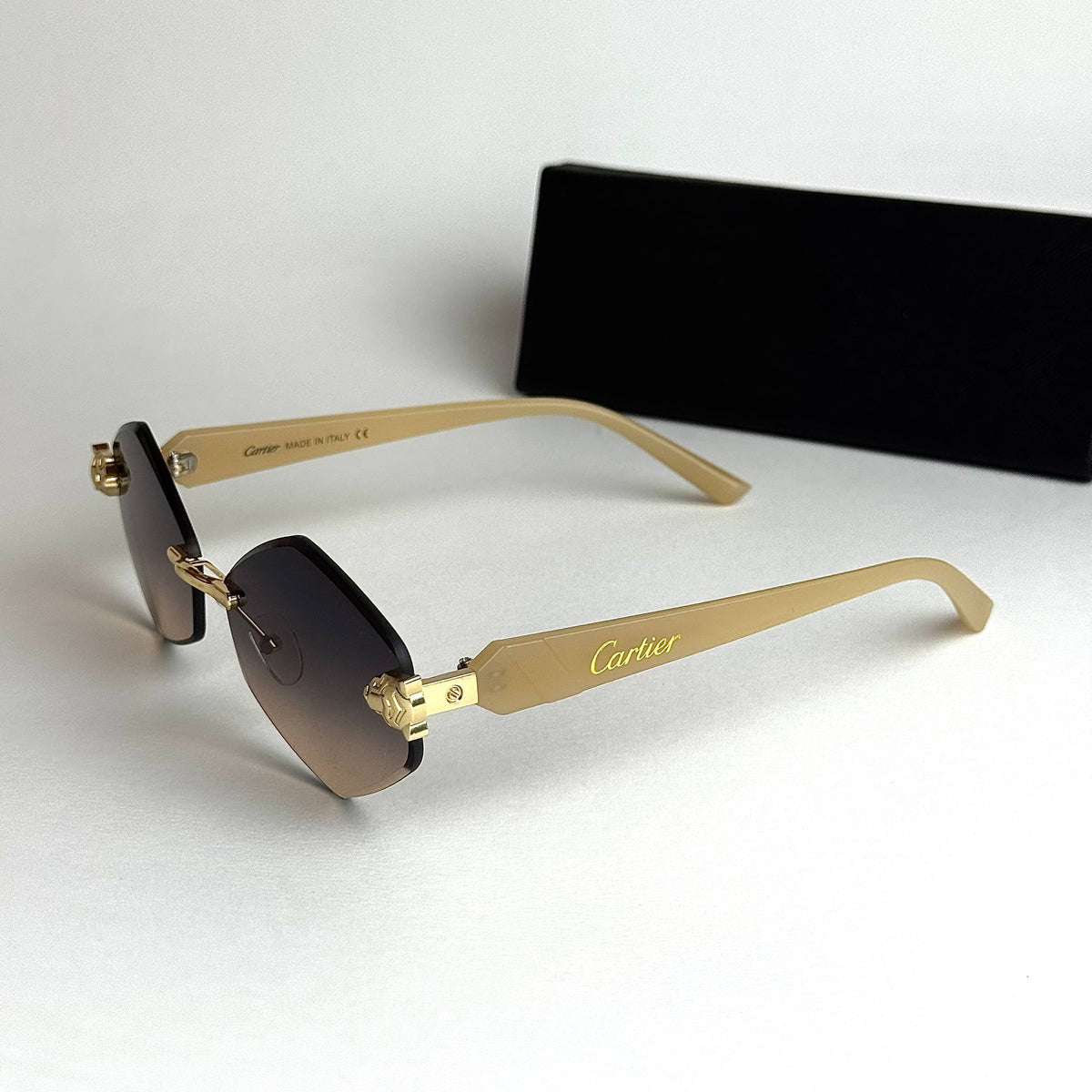 Cartier Rimless Prestige – Beige Purple Gradient