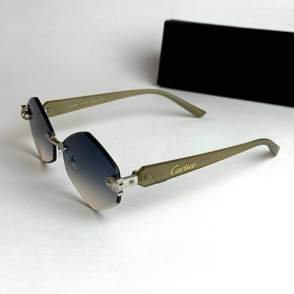 Cartier Rimless Prestige – Olive Blue Gradient