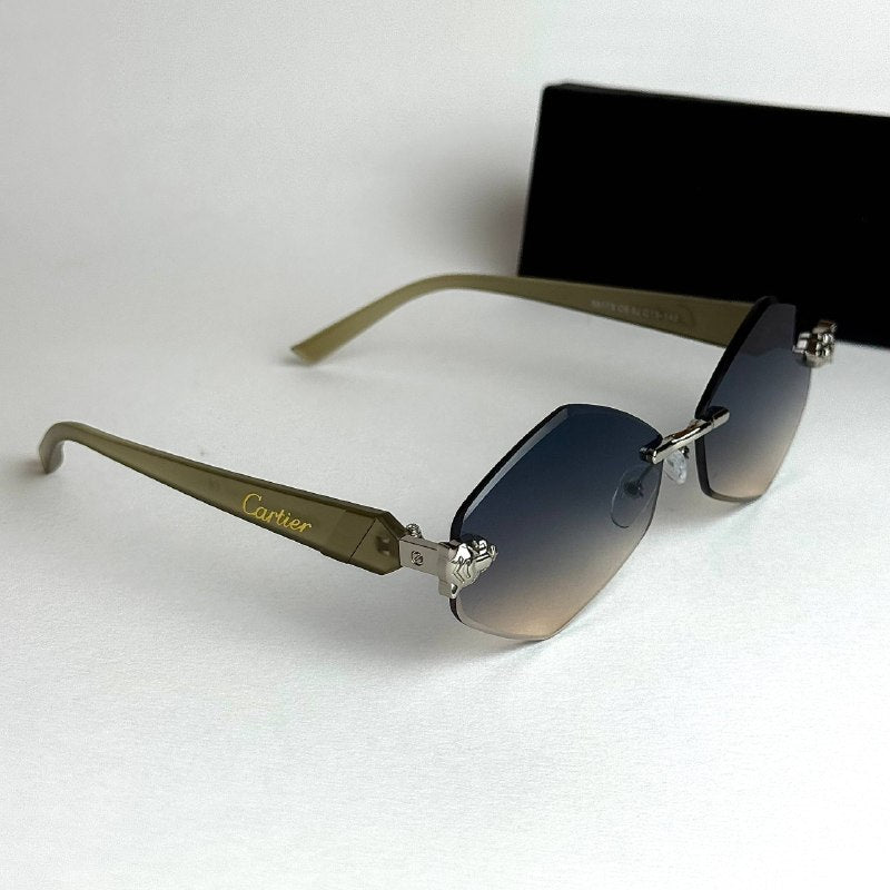 Cartier Rimless Prestige – Olive Blue Gradient