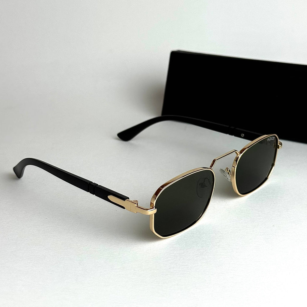 Moscot Rectangular – Gold Green