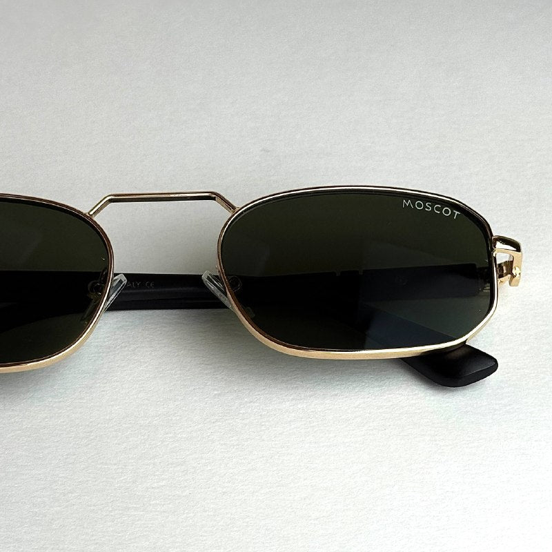 Moscot Rectangular – Gold Green